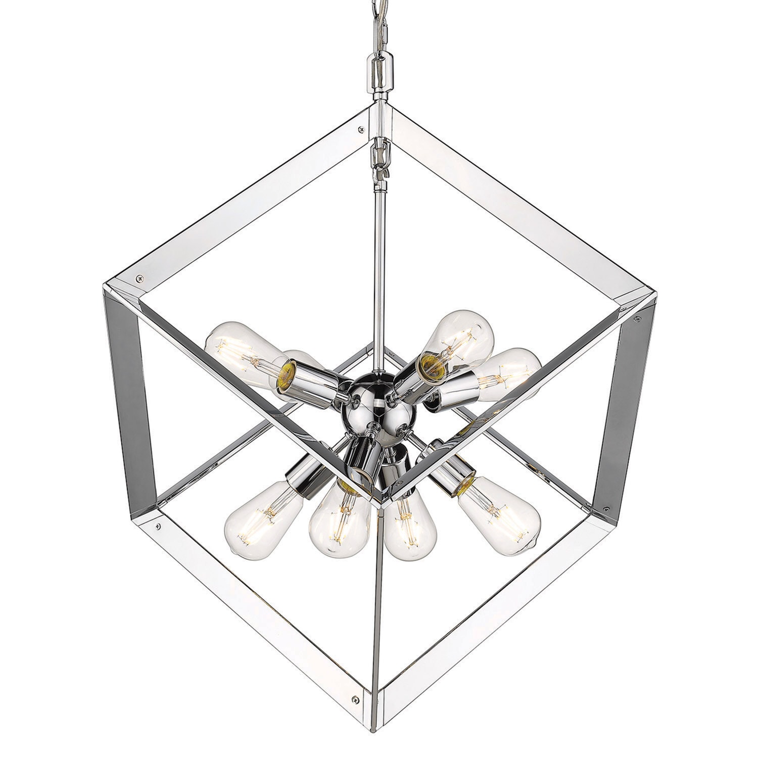 Golden lighting Architect 8 light pendant in chrome