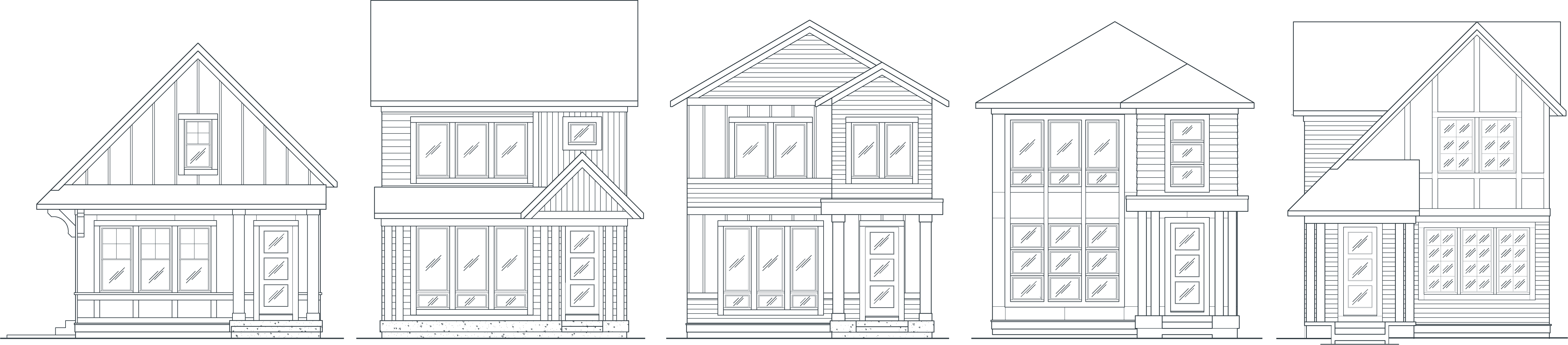 Revival Front Elevations of homes